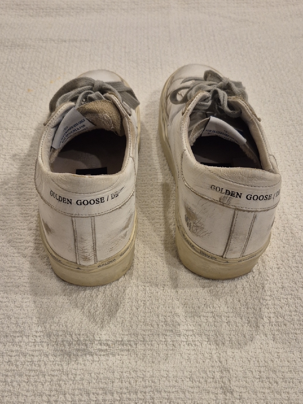 GOLDEN GOOSE White & Gold Hi-Star Sneakers Size 8.5 (39) AS IS - Picture 5 of 16